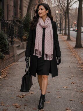 Love & Lore Scarf - Blush pink & white